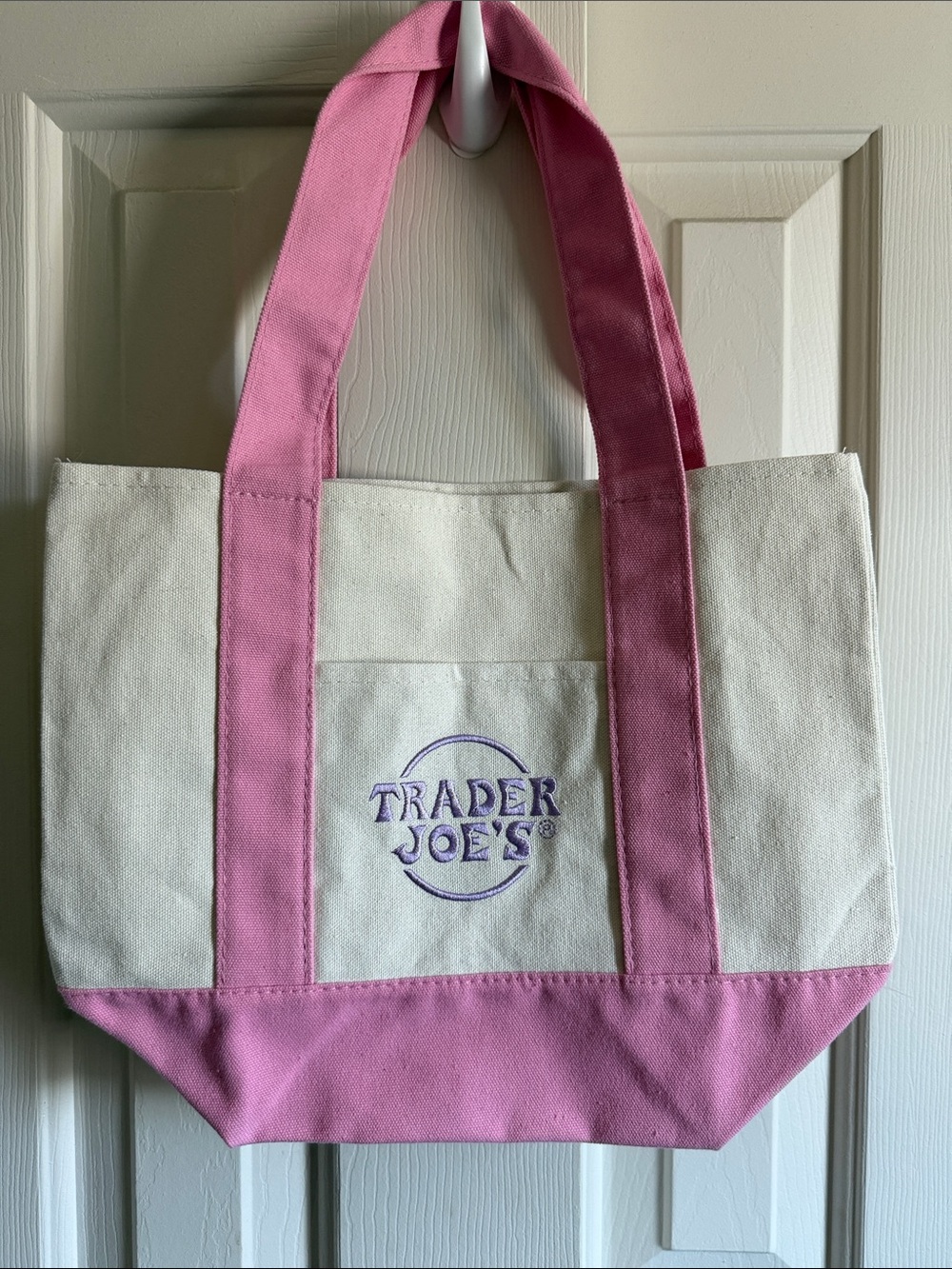 Trader Joe’s mini canvas tote bag.